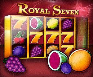 Animiertes Bild der Slotmachine Royal Seven mit Früchten im Vordergrund